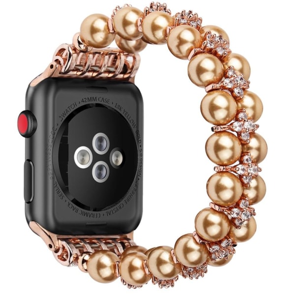 Generic Apple Watch (41mm) Rhinestone Pearl Style Strap - Gold