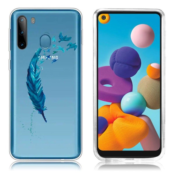 Generic Deco Samsung Galaxy A21 Cover - Fjer Blue