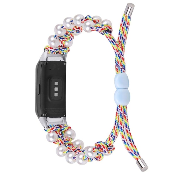 Generic Samsung Galaxy Fit Pearl Décor Stylish Nylon Watch Strap - Color Multicolor