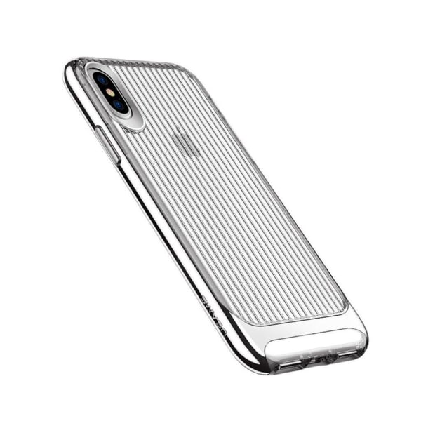 Generic Usams Iphone X Cover Med Bølge Tekstur - Sølv Farvet Silver Grey