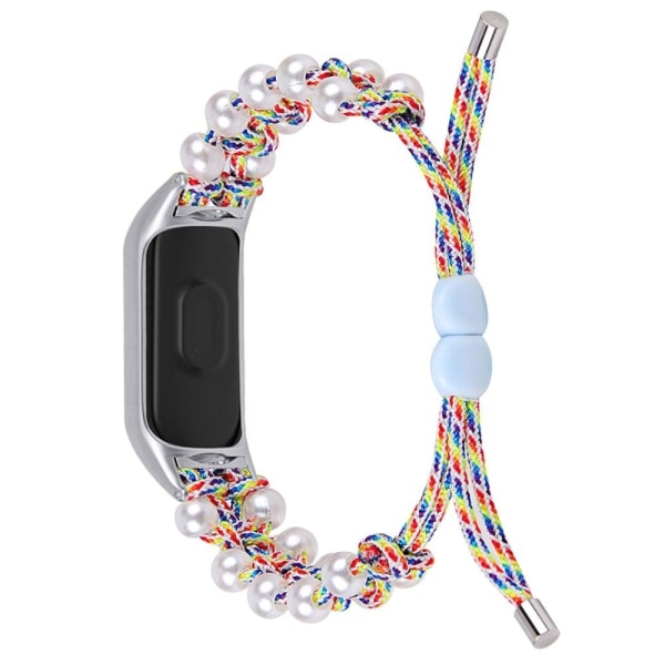Generic Samsung Galaxy Fit E Pearl Décor Braided Watch Strap - Colorful Multicolor