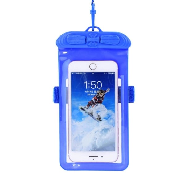 Generic Universal Waterproof Pouch With Lanyard For 5.2-6.44 Inch Smartp Blue