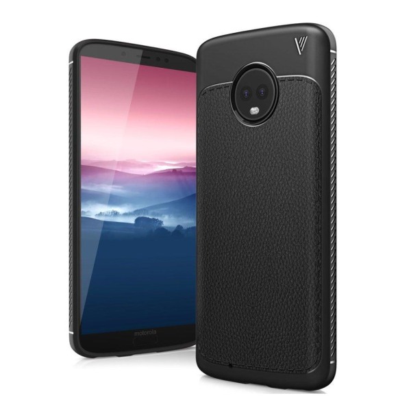 Generic Ivso Gentry Series Etui Til Motorola Moto G6 Med Læderovertrukke Black