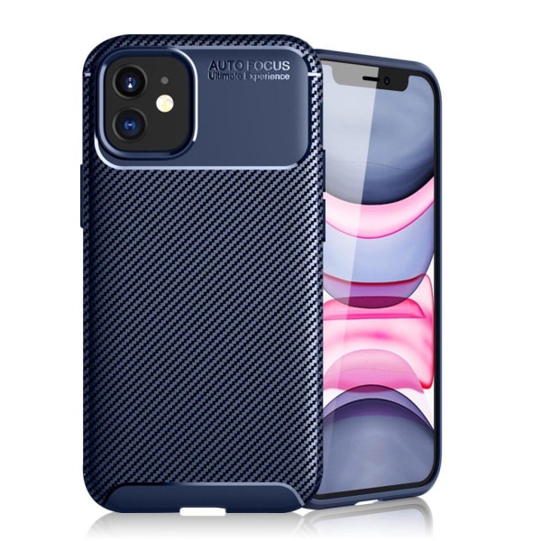 Generic Carbon Shield Iphone 12 / Pro Cover - Blå Blue