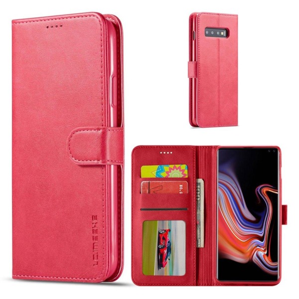 Generic Lc.imeeke Samsung Galaxy S10 Flip Etui - Rose Red