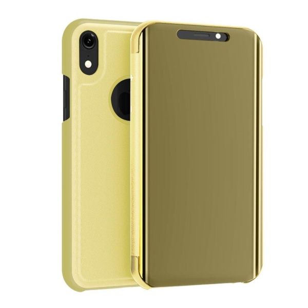Generic Iphone Xs Max Mobiletui I Kombimaterialer Med Spejlagtig Overfal Gold