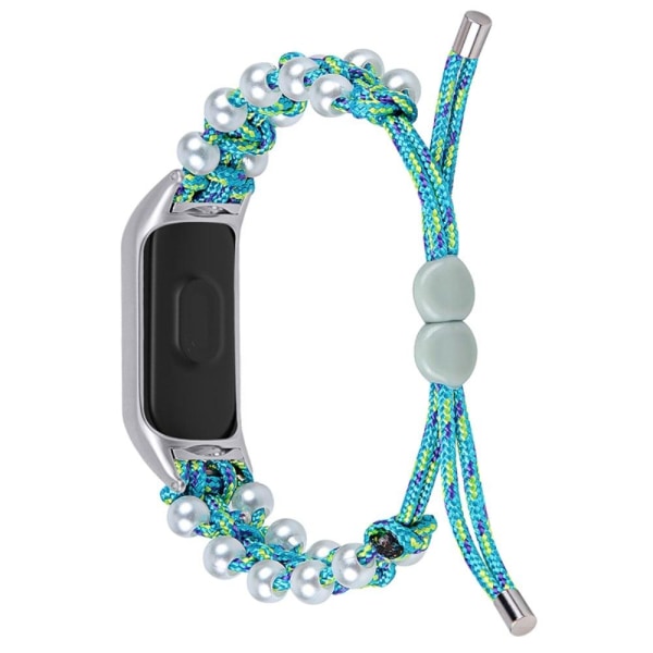 Generic Samsung Galaxy Fit E Pearl Décor Braided Watch Strap - Blue