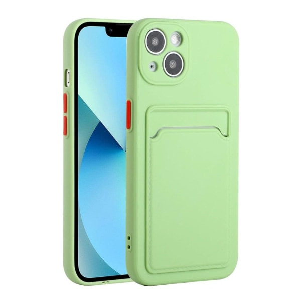 Generic Kortholder Cover Til Iphone 13 Mini - Lysegrøn Green