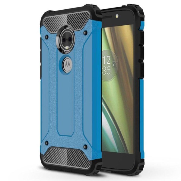 Generic Motorola Moto E5 Play Beskyttelsesetui I Kombimaterialer Med Hår Blue