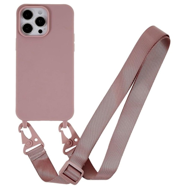 Generic Iphone 14 Pro Max Matte Cover With Lanyard - Deep Pink
