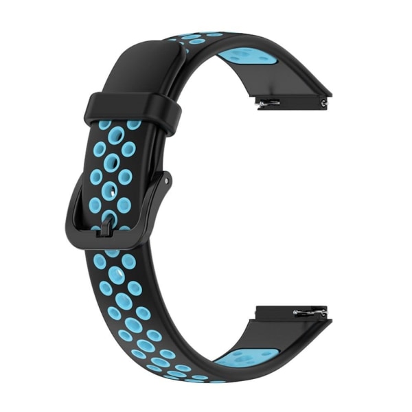 Generic Huawei Band 7 Dual Color Silicone Watch Strap - Black / Blue