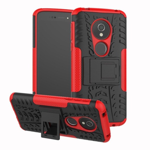 Generic Motorola Moto E5 / G6 Play Anti-slip Silicone Combo Case - Red