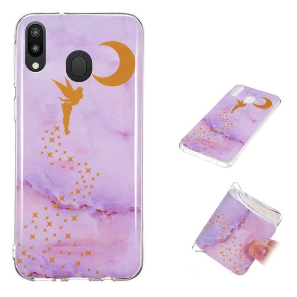 Generic Marble Samsung Galaxy M20 Cover - Pixie Moon Mønster Pink