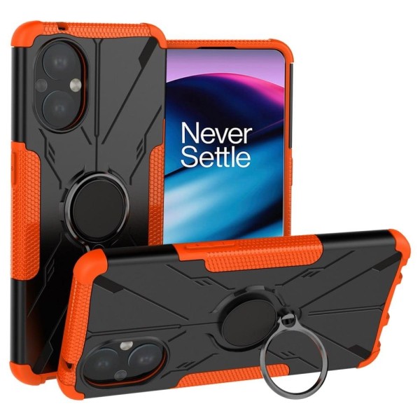 Generic Kickstand Cover With Magnetic Sheet For Oneplus Nord N20 5g - Or Orange