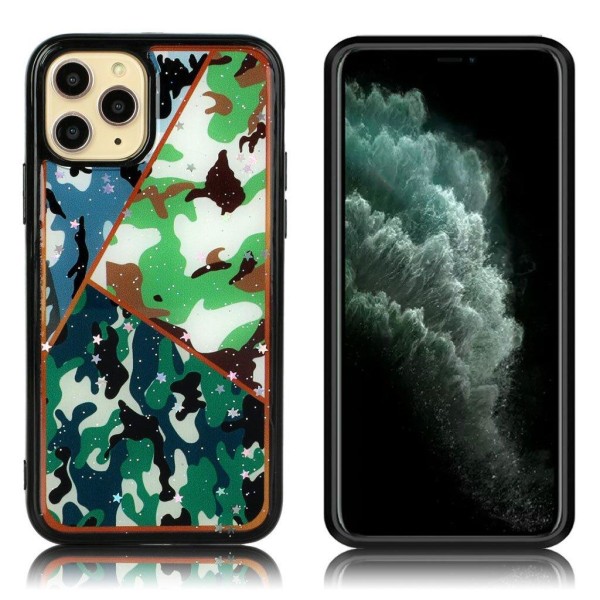 Generic Marble Iphone 11 Pro Max Etui - Tri-camouflage Mønster Green