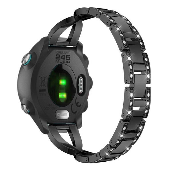 Generic 20mm Garmin Forerunner 245 X-formet Rhinsten Urrem - Sort Black