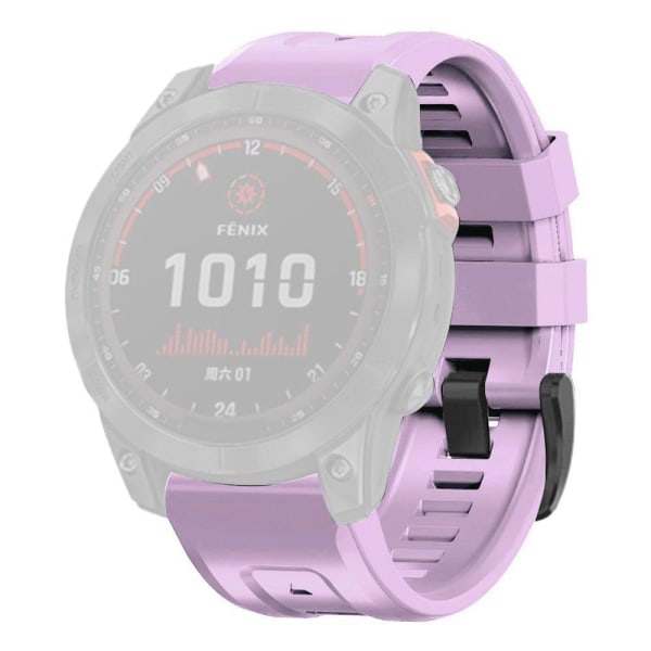 Generic Garmin Fenix 7x Silicone Watch Strap With Buckle - Light Purple