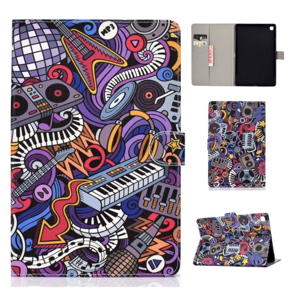 Generic Samsung Galaxy Tab S5e Mønster Læder Etui - Piano Multicolor