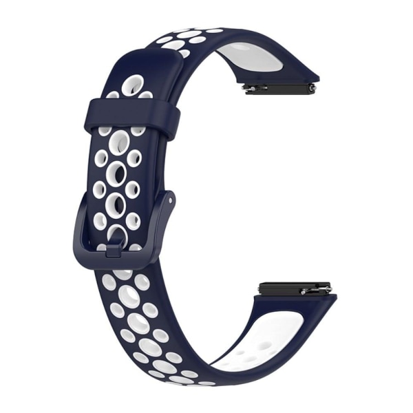Generic Huawei Band 7 Dual Color Watch Strap - Midnight Blue / White