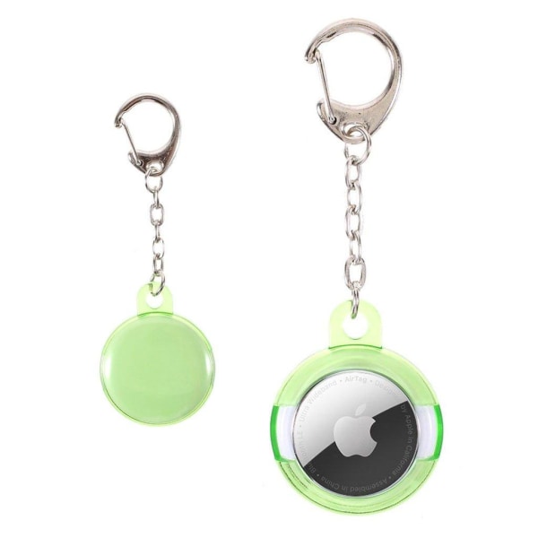 Generic Airtags Tpu Cover With Key Chain - Light Green