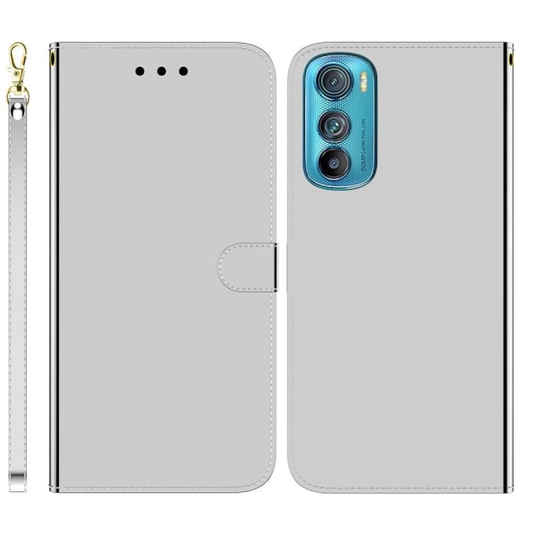 Generic Mirror Motorola Edge 30 Flip Case - Silver Grey
