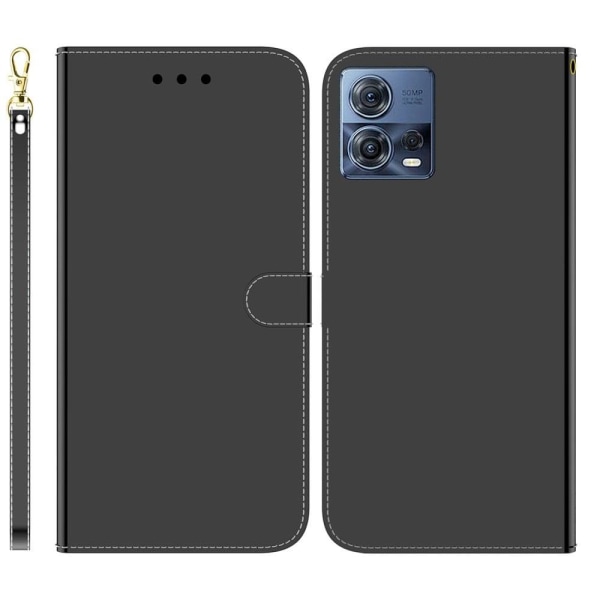 Generic Mirror Motorola Edge 30 Fusion / S30 Pro Flip Etui - Sort Black