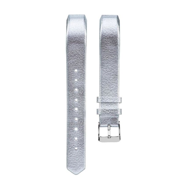 Generic Fitbit Alta Rem I Ægte Læder - Sølv Farvet Silver Grey