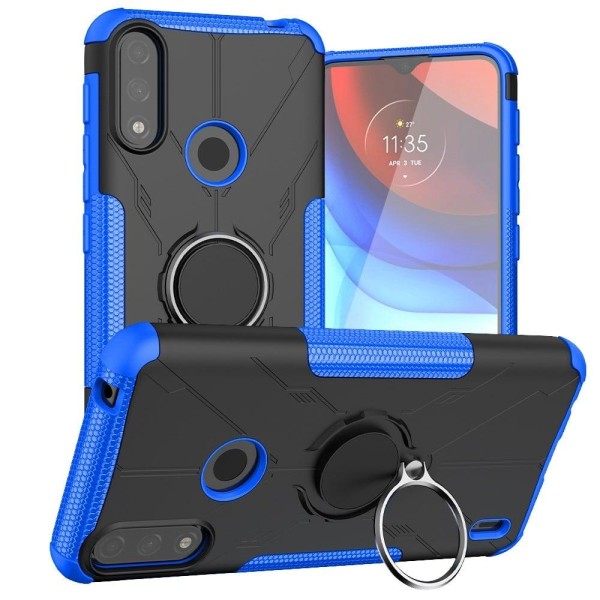 Generic Kickstand Cover With Magnetic Sheet For Motorola Moto E7 Power - Blue