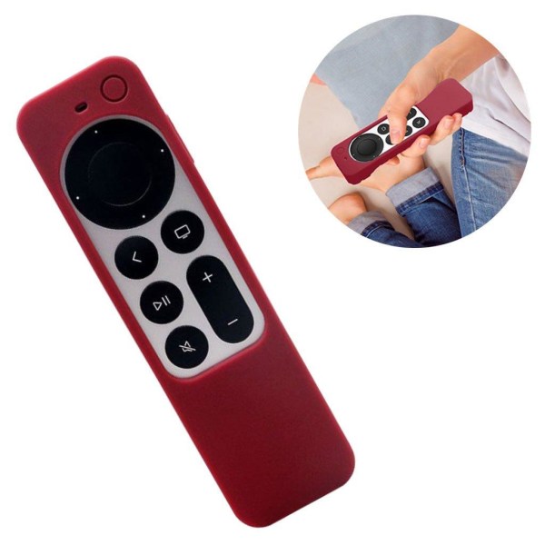Generic Apple Tv 4k (2021) Remote Controller Silicone Cover - Wine Red