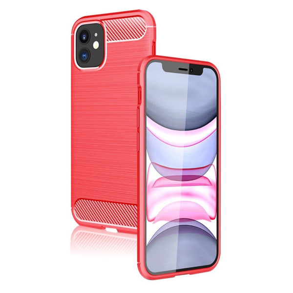 Generic Carbon Flex Etui Iphone 12 Mini - Rød Red