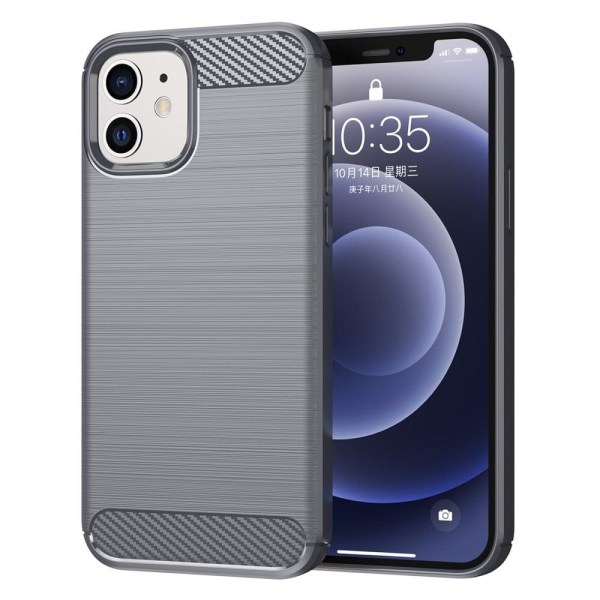 Generic Carbon Flex Etui Iphone 12 Mini - Grå Silver Grey