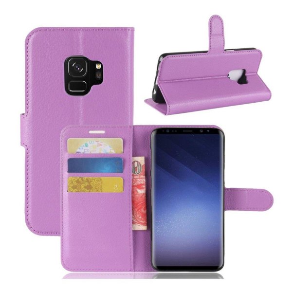 Generic Samsung Galaxy S9 Litchi Skin Pu Læder Flip Etui - Lilla Purple