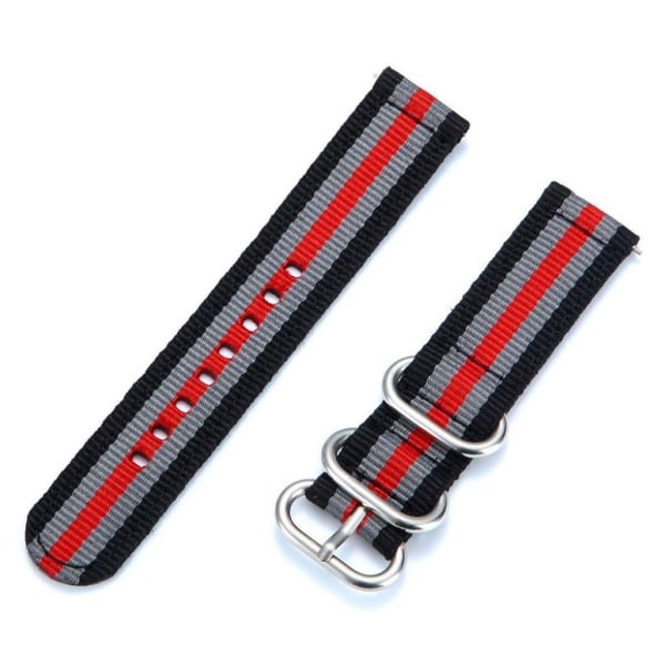 Generic Three Buckle Watch Band For Garmin - Black / Grey Red Multicolor