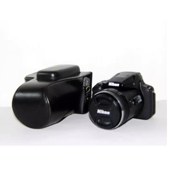 Generic Nikon Coolpix P900s Kameraetui I Læder - Sort Black
