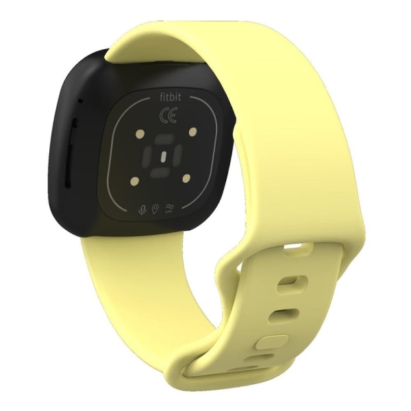 Generic Fitbit Sense 2 / Versa 4 Silicone Watch Strap - Yellow Size: S