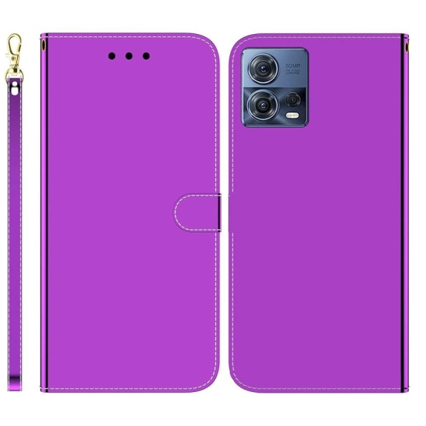 Generic Mirror Motorola Edge 30 Fusion / S30 Pro Flip Etui - Lilla Purple