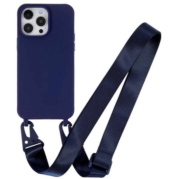 Generic Iphone 14 Pro Max Matte Cover With Lanyard - Dark Blue