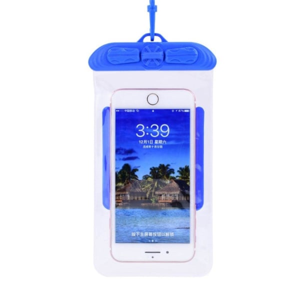 Generic Universal Waterproof Pouch With Lanyard For 5.2-6.4 Inch Smartph Blue