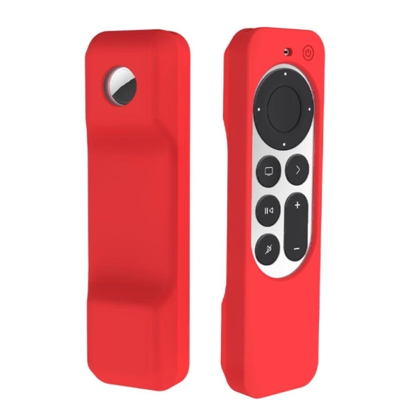 Generic Apple Tv 4k (2021) Remote Controller / Airtag Silicone Cover - R Red