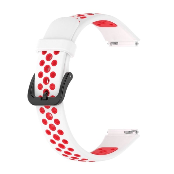 Generic Huawei Band 7 Dual Color Silicone Watch Strap - White / Red