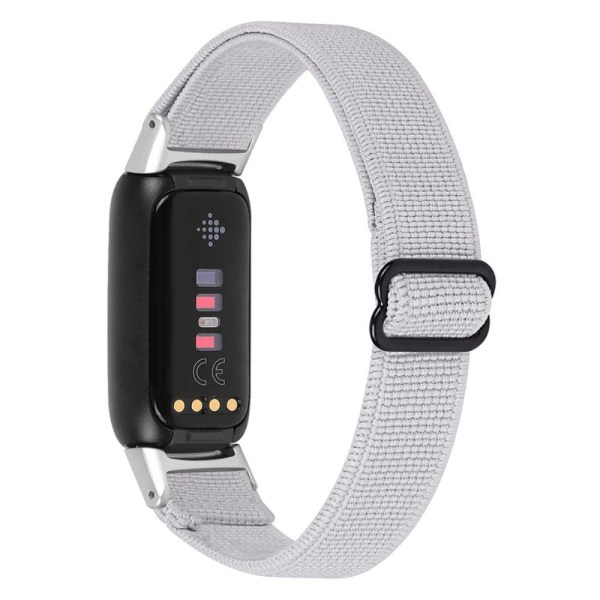 Generic Fitbit Luxe Nylon Watch Strap - Light Grey Silver