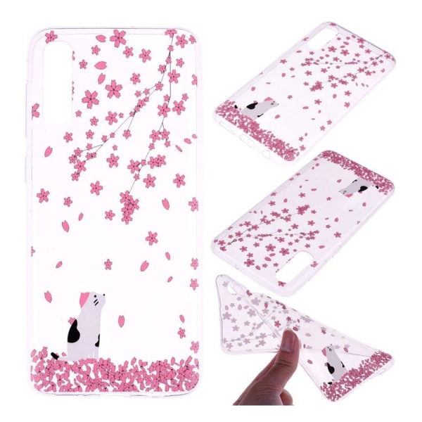 Generic Deco Samsung Galaxy A70 Cover - Livlig Blomst Pink