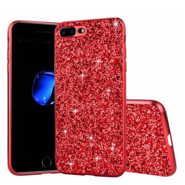 Generic Glitter Iphone Se 2020 Cover - Rød Red