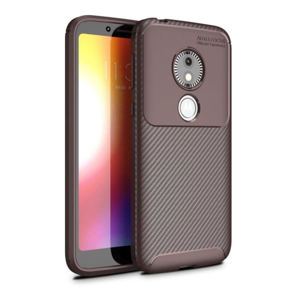Generic Motorola Moto E5 Play Carbon Fiber Case - Brown