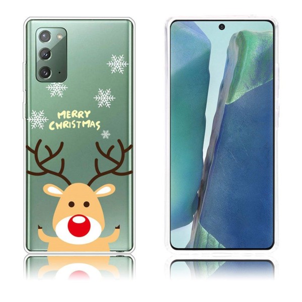 Generic Christmas Samsung Galaxy Note 20 Etui - Moose Og Snow Brown