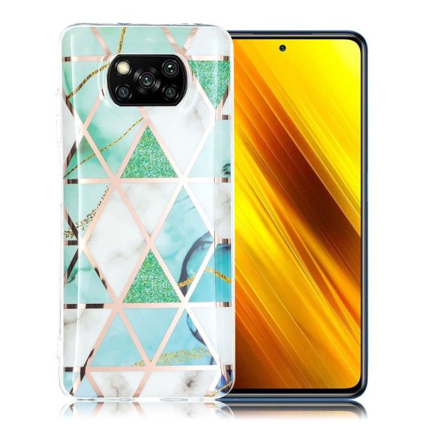 Generic Marble Xiaomi Poco X3 / Nfc Etui - Grøn Hvid Multicolor