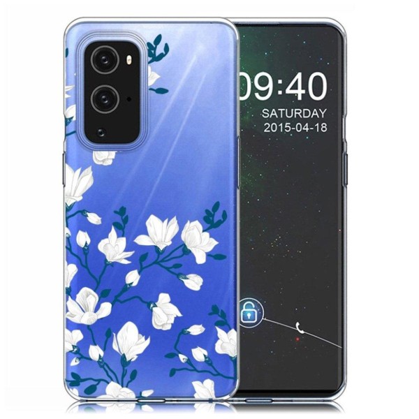 Generic Deco Oneplus 9 Pro Etui - Hvid Blomster White