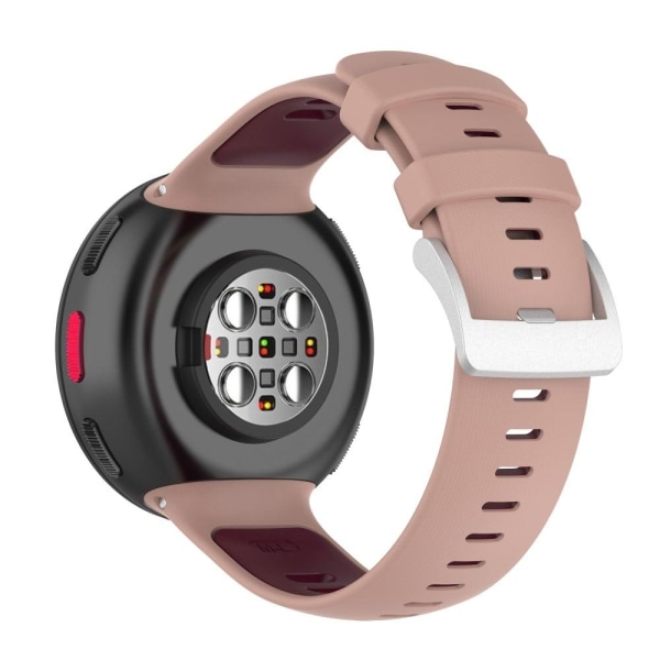 Generic Polar Vantage V2 Dual Color Silicone Watch Strap - Pink / Wine R