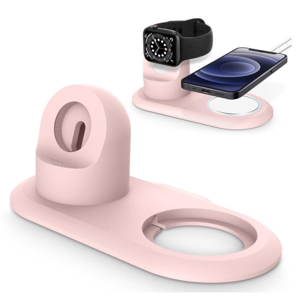 Generic Magsafe Charger Silicone Charging Dock Station - Pink