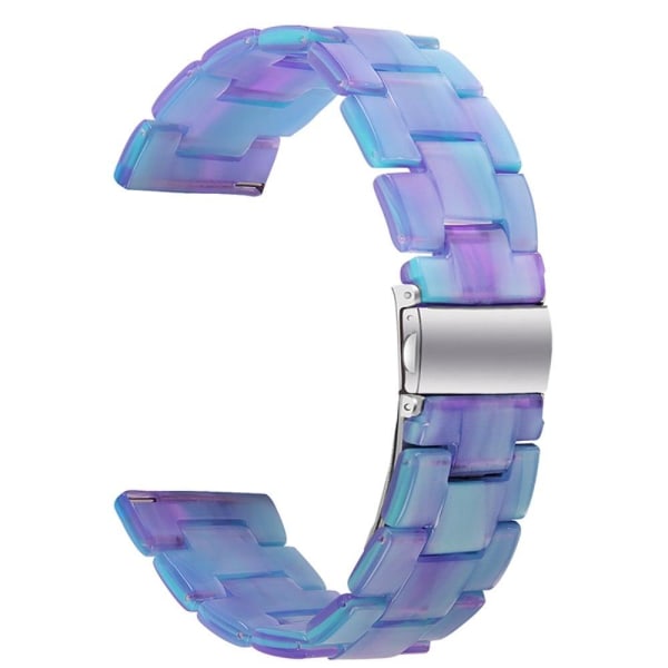 Generic 20mm Smooth Resin Watch Strap For Garmin - Blue / Purple Multicolor